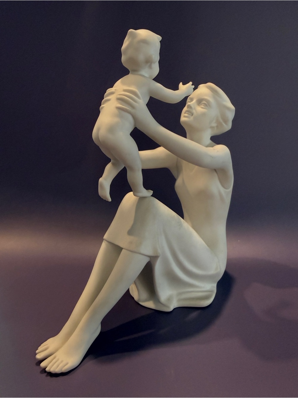 Kaiser Mother and Child White Bisque Porcelain Figurine
